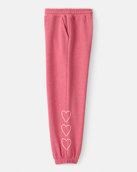 Product image 2 of Girls Heart French Terry Joggers - Pink