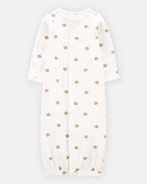 baby preemie snail cotton sleeper gown