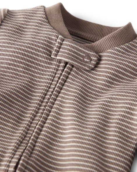 Baby Organic Cotton Sleep & Play in Brown Stripes