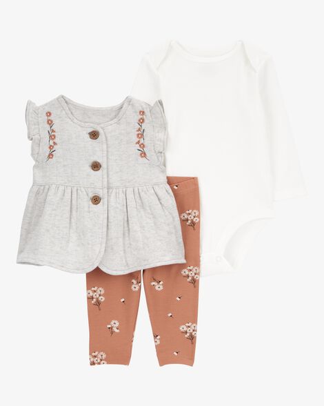  Product image 1 of Baby 3-Piece Quilted Double Knit Vest Set