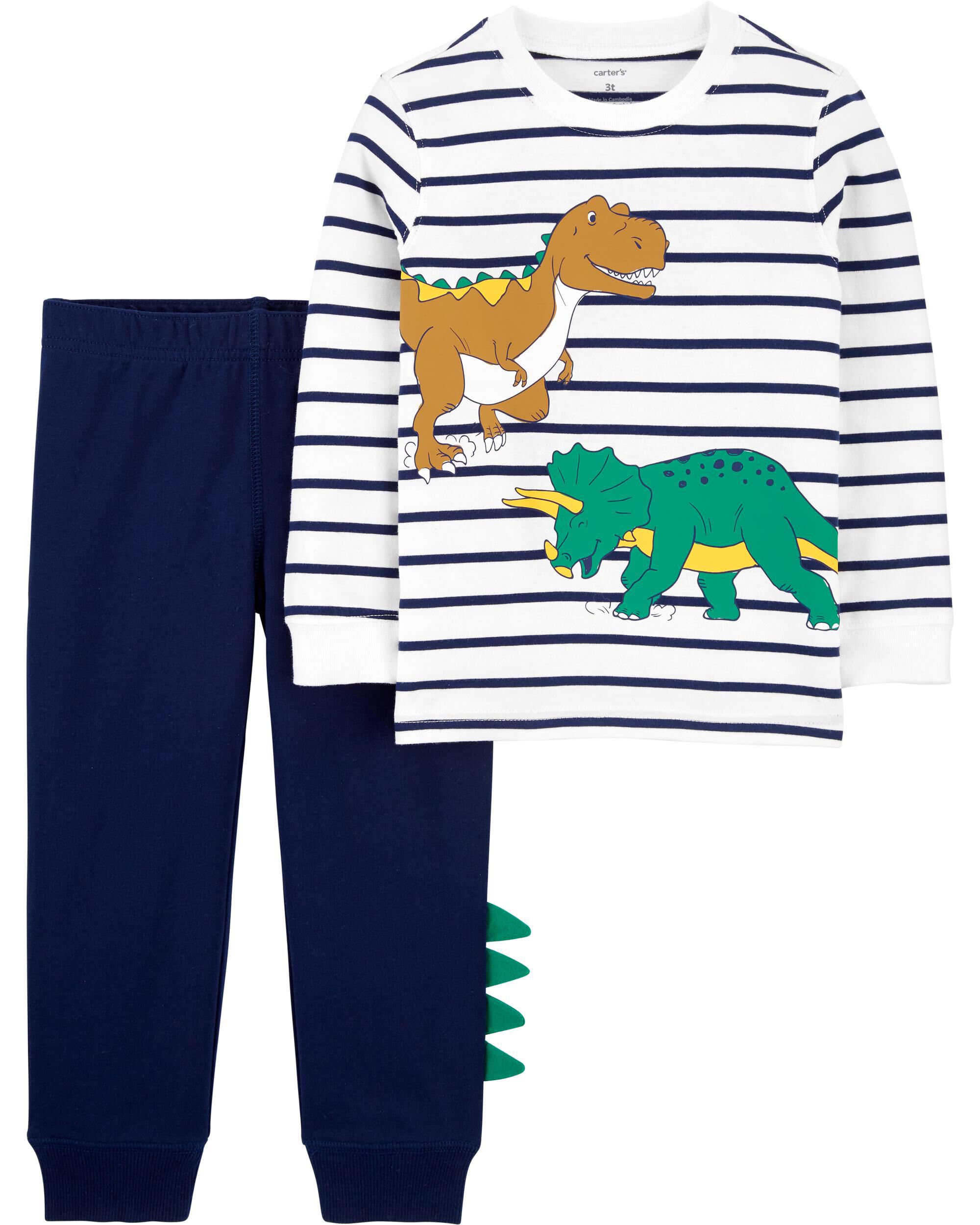 Carter's play wear outfit boy long sleeve pants navy striped NEW everyday set 