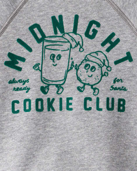Toddler Boy DayDream Fleece Midnight Cookie Club Long-Sleeve Pullover Sweatshirt - Grey
