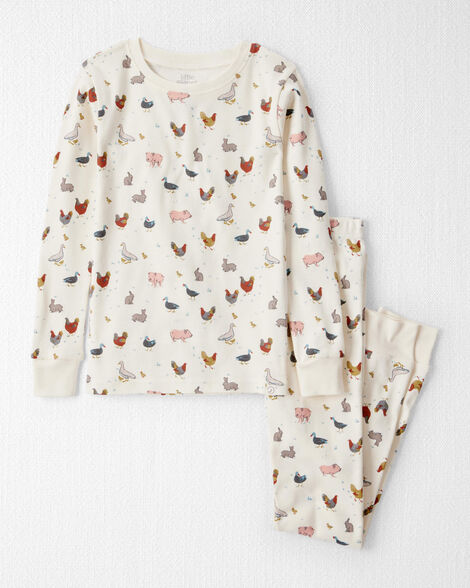 Product image 1 of Kid Organic Cotton Pajamas in Farm Friends Print