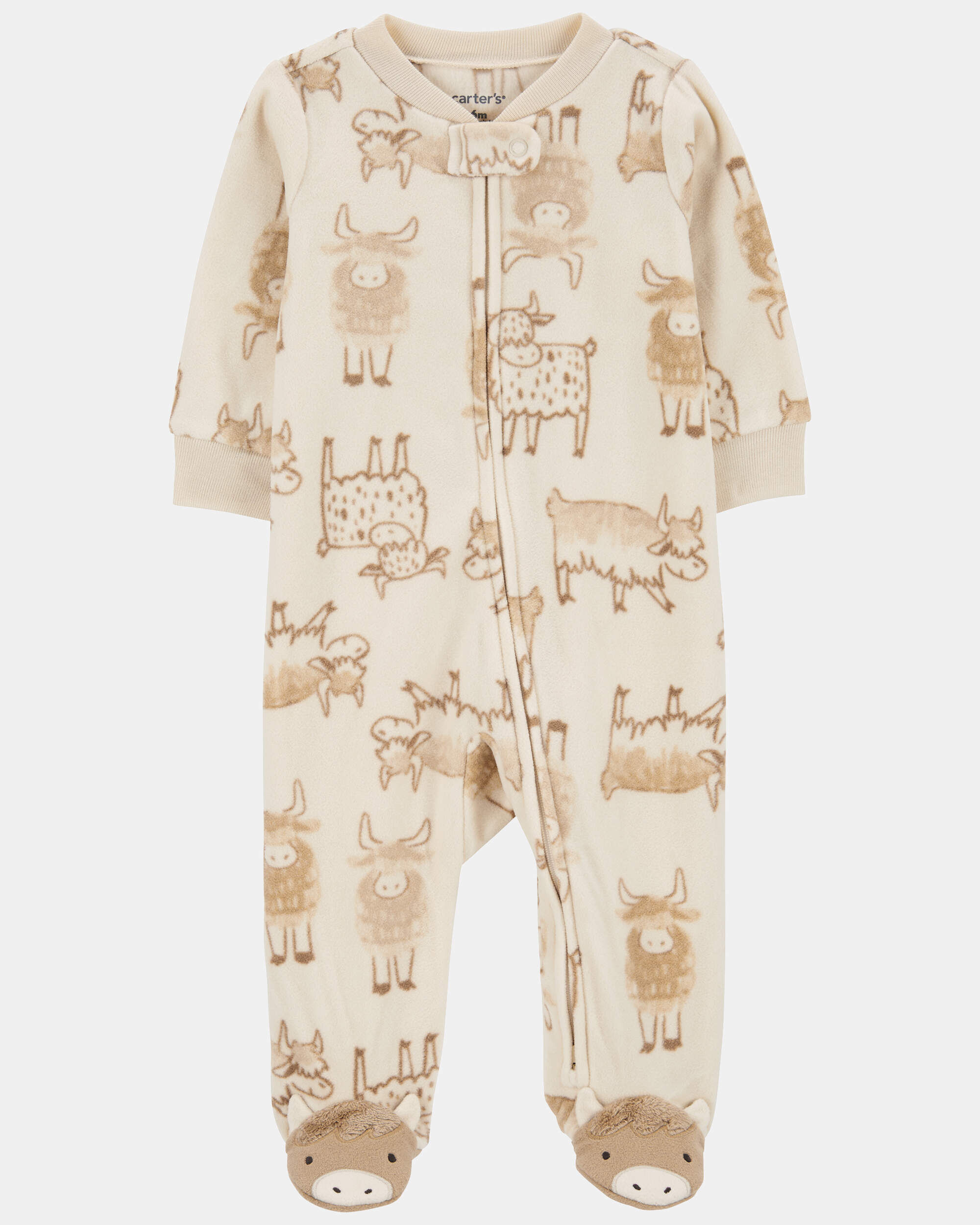 ドット柄 コットン巾着袋 2個セット　 エプソンEP-709A OKO Baby Highland Cow 2-Way Zip Fleece Sleep & Play Pajamas