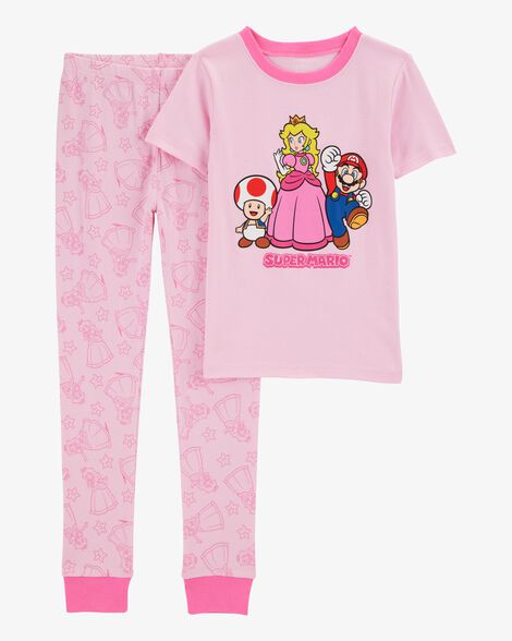  Product image 1 of Kid Super Mario Bros™ Snug Fit Cotton 2-Piece Pajamas - Pink