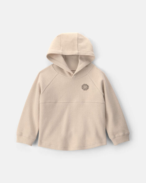 Toddler Boy Long-Sleeve Hooded Top - Tan