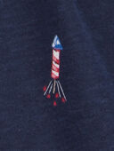 Navy - Toddler 4th Of July Cotton Romper, Selected