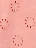 Pink - Toddler Eyelet Flutter Jumpsuit - Pink, Selected