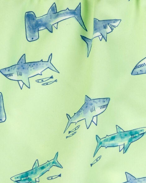  Product image 3 of Toddler Shark Swim Trunks - Lime Green