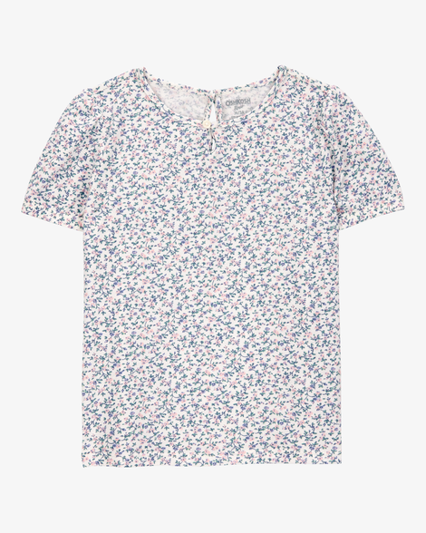 Toddler Short-Sleeve Floral Fashion Top