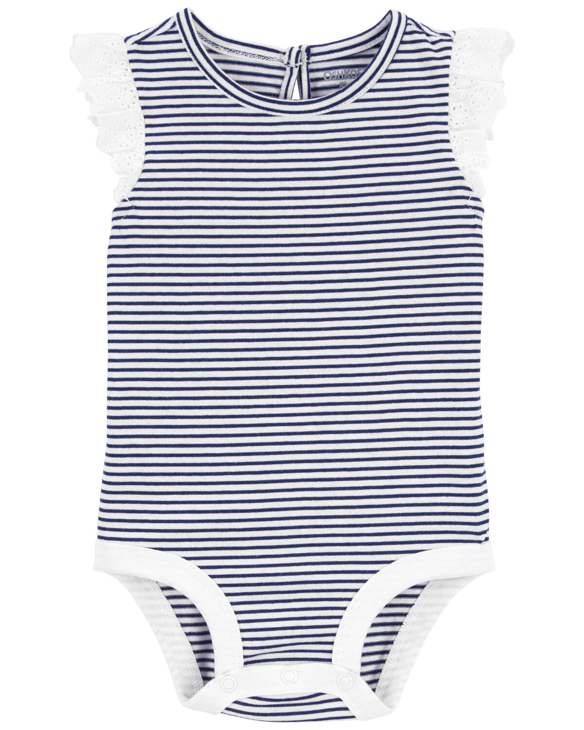 Baby Striped Eyelet Ruffle Bodysuit - OshKosh | Carter
