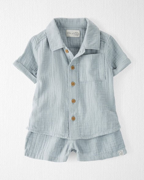 Product image 1 of Baby Organic Cotton Grey 2-Piece Gauze Set