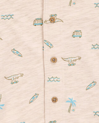 Product image 2 of Baby Beach Print Knit Short-Sleeve Fashion Top - Khaki