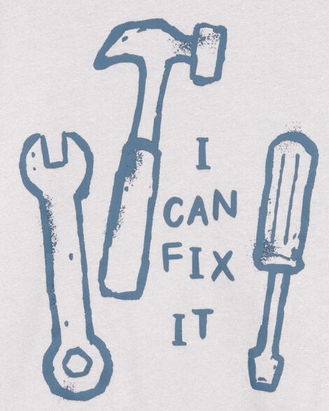  Product image 3 of Toddler 2-Piece "I Can Fix It" Tee & Fench Terry Shorts Set