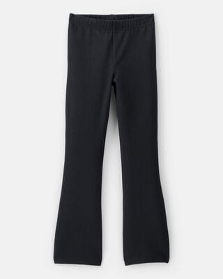 Product image 1 of Kid Solid Cotton Flare Stretch Leggings - Black