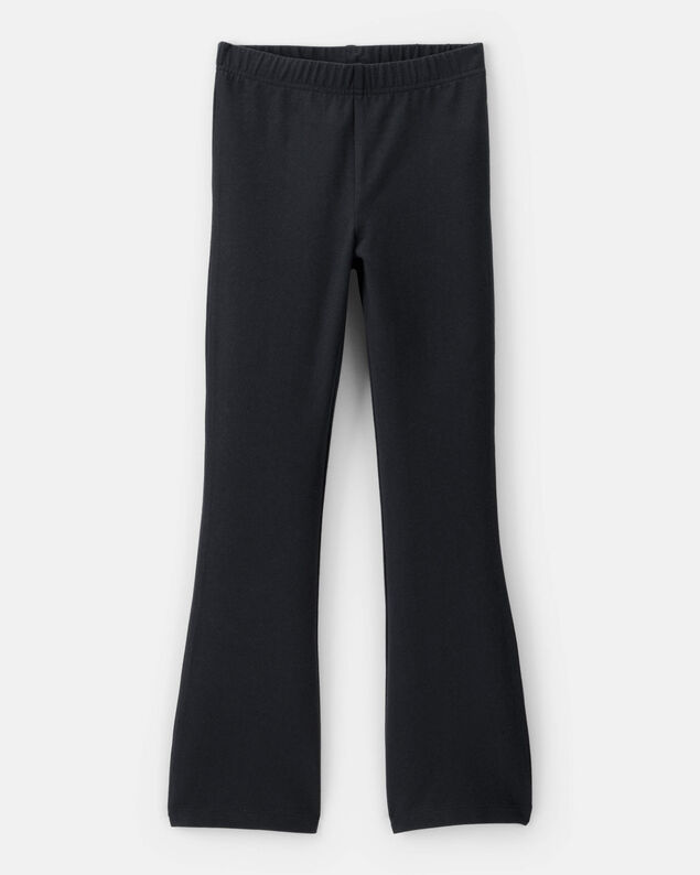 Product image 1 of Kid Solid Cotton Flare Stretch Leggings - Black