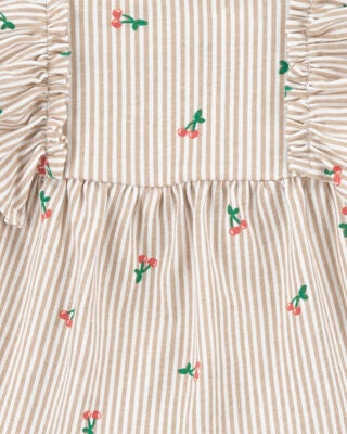 Product image 2 of Baby 3-Piece Striped Cherry Print  Outfit Set - White/Pink