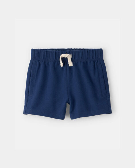 baby boy french terry shorts - navy blue