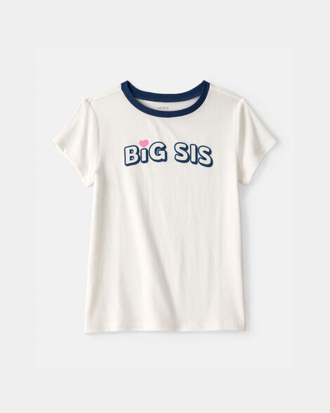girls big sis graphic tee - cream
