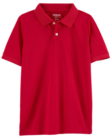 Kid Red Piqué Polo Shirt