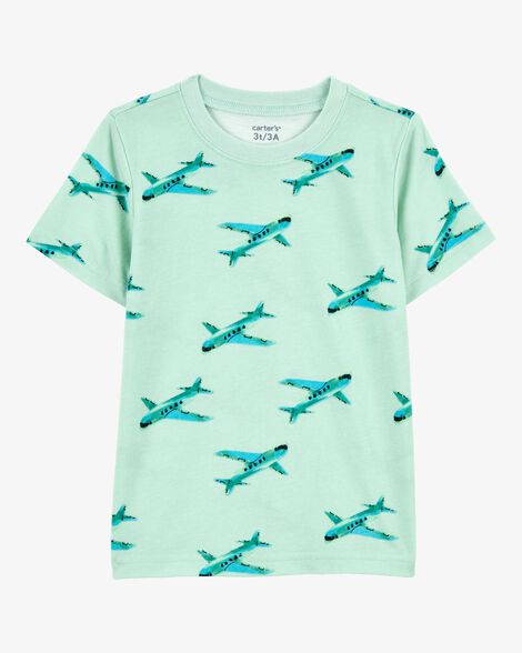  Product image 1 of Toddler Airplane Print Short-Sleeve Tee - Green