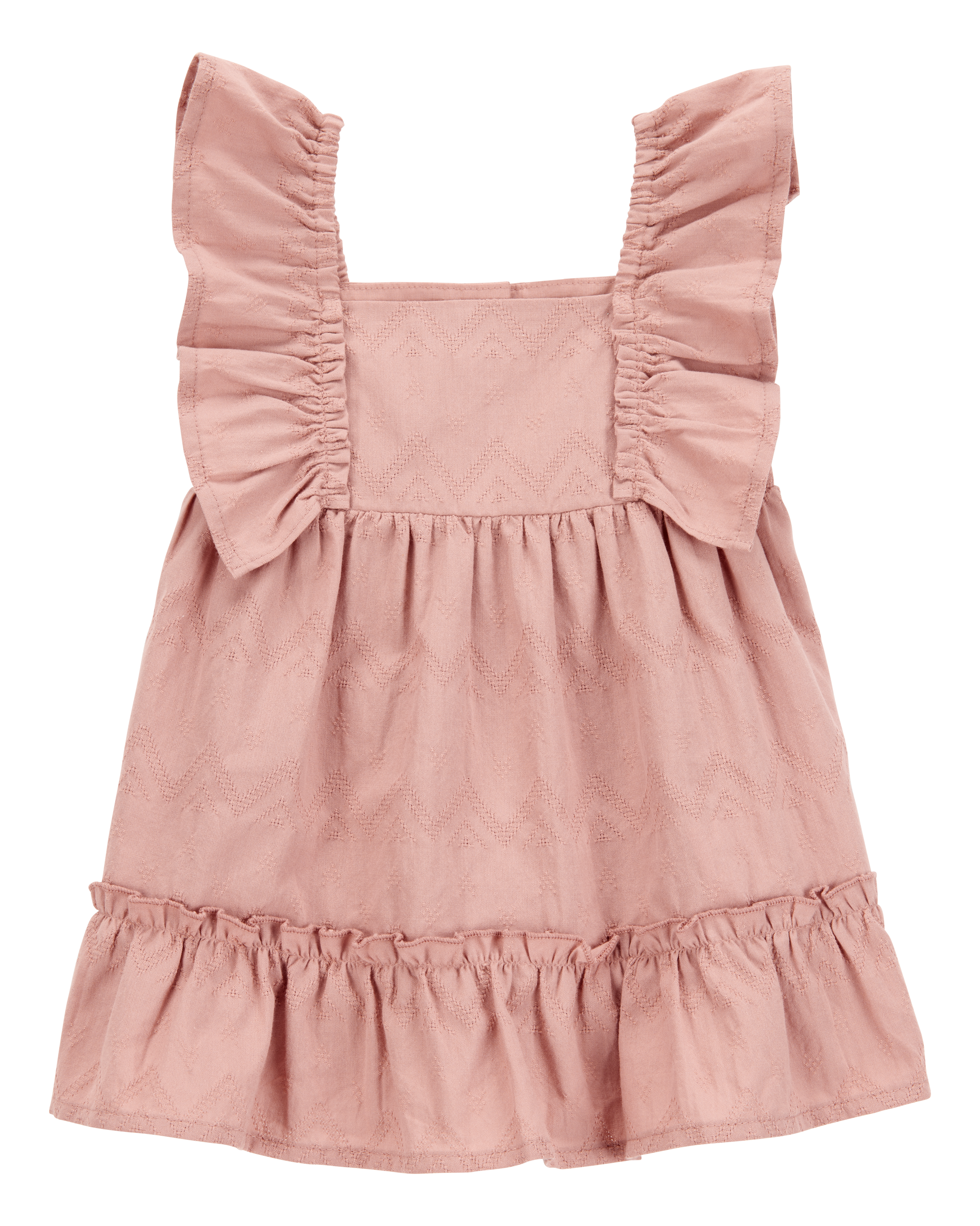 Baby Flutter Tiered Dress - Pink