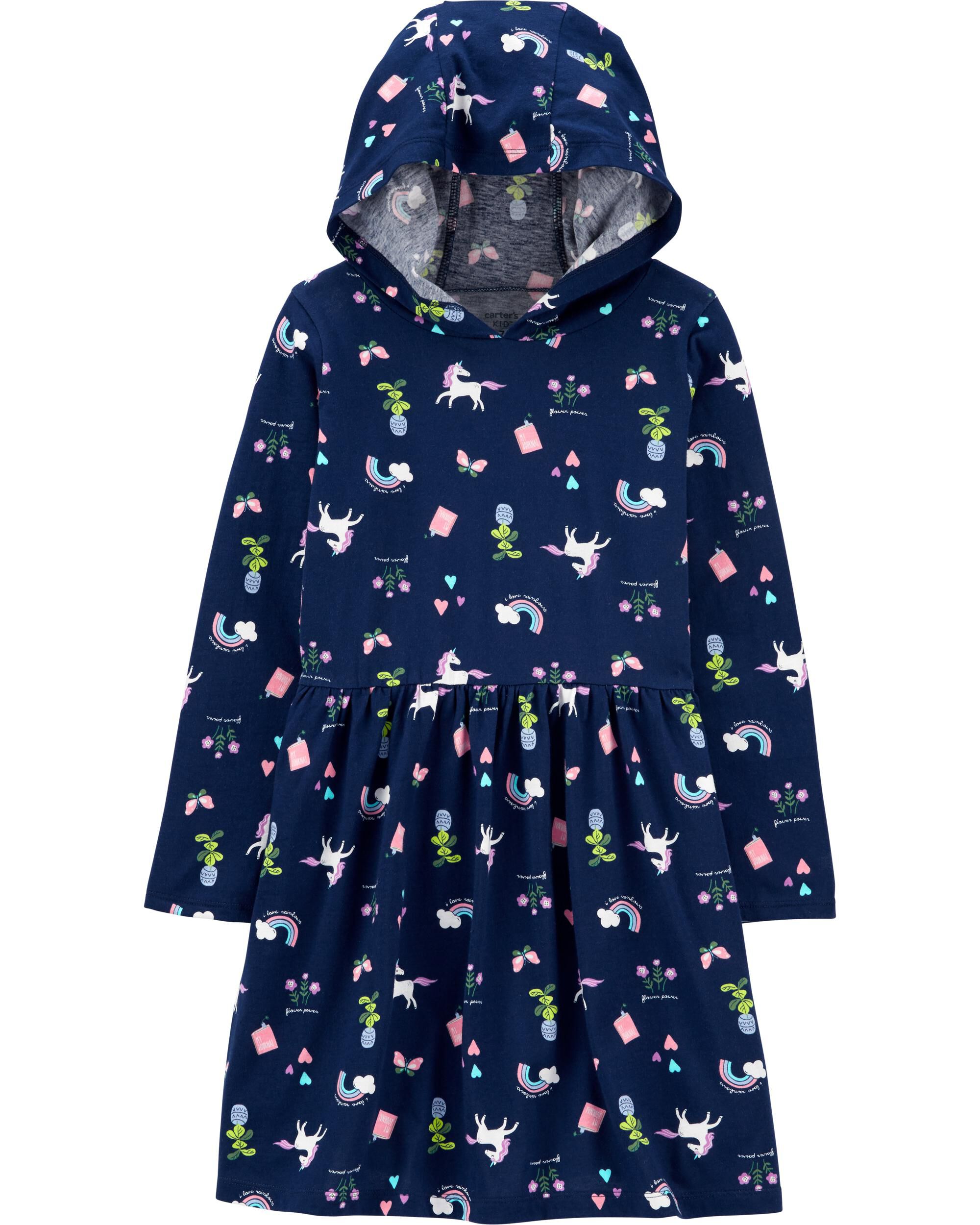 *CLEARANCE* Unicorn Hooded Jersey Dress