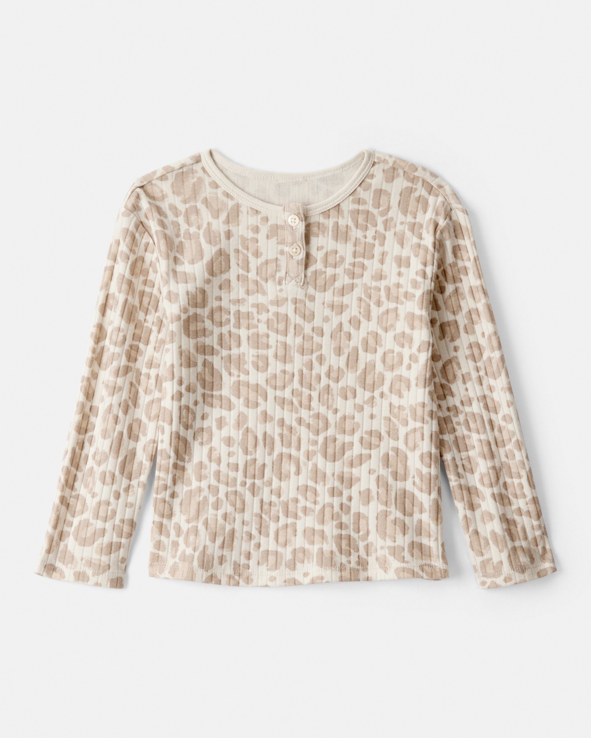 OshKosh Bgosh Toddler Girls Girl Leopard Long-Sleeve Top - Cream 5T Brown 15$