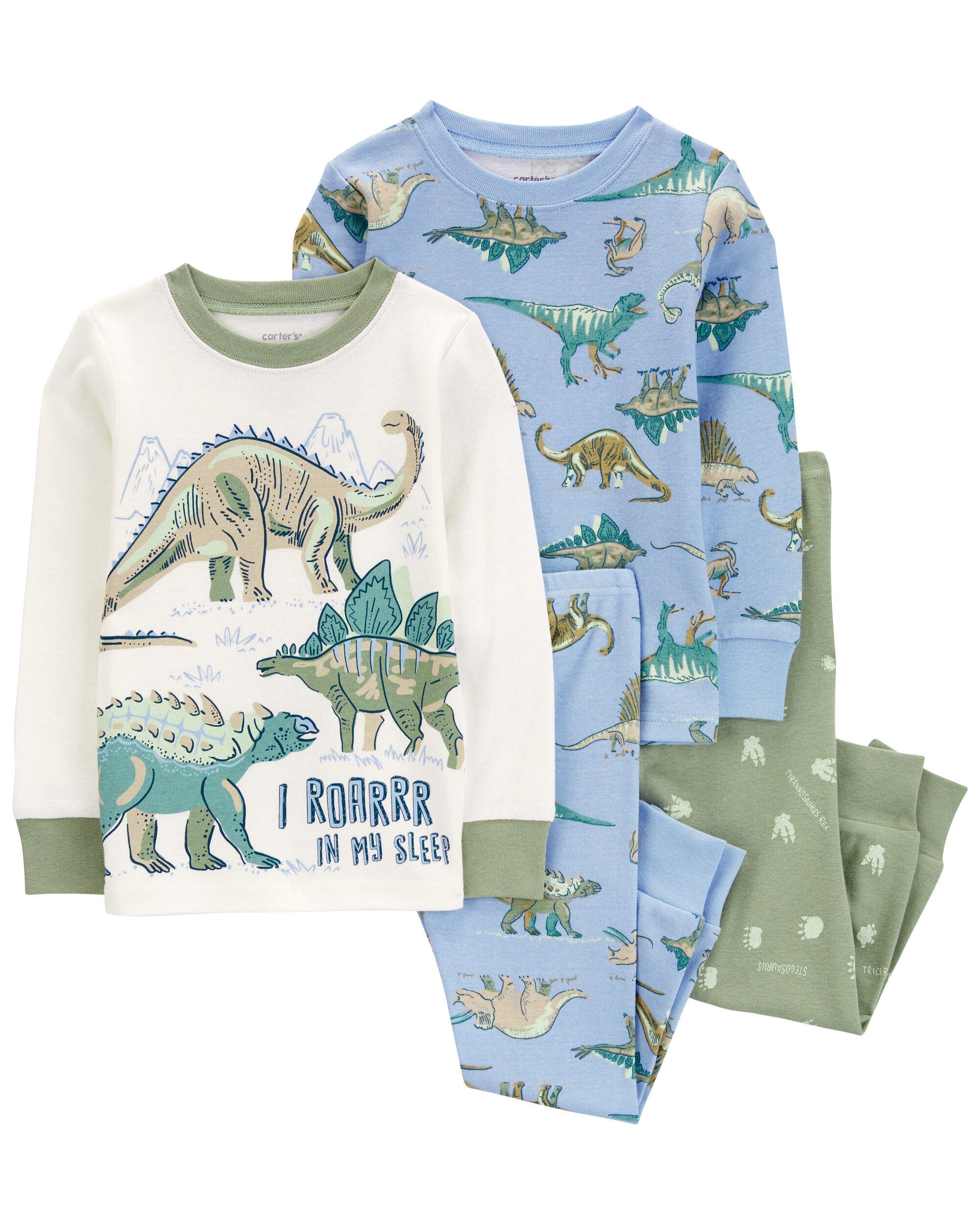 Toddler 4 Piece Dinosaur 100 Snug Fit Cotton Pajamas
