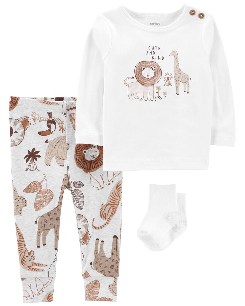 Baby Multi 3-Piece Safari Animals Outfit | carters.com