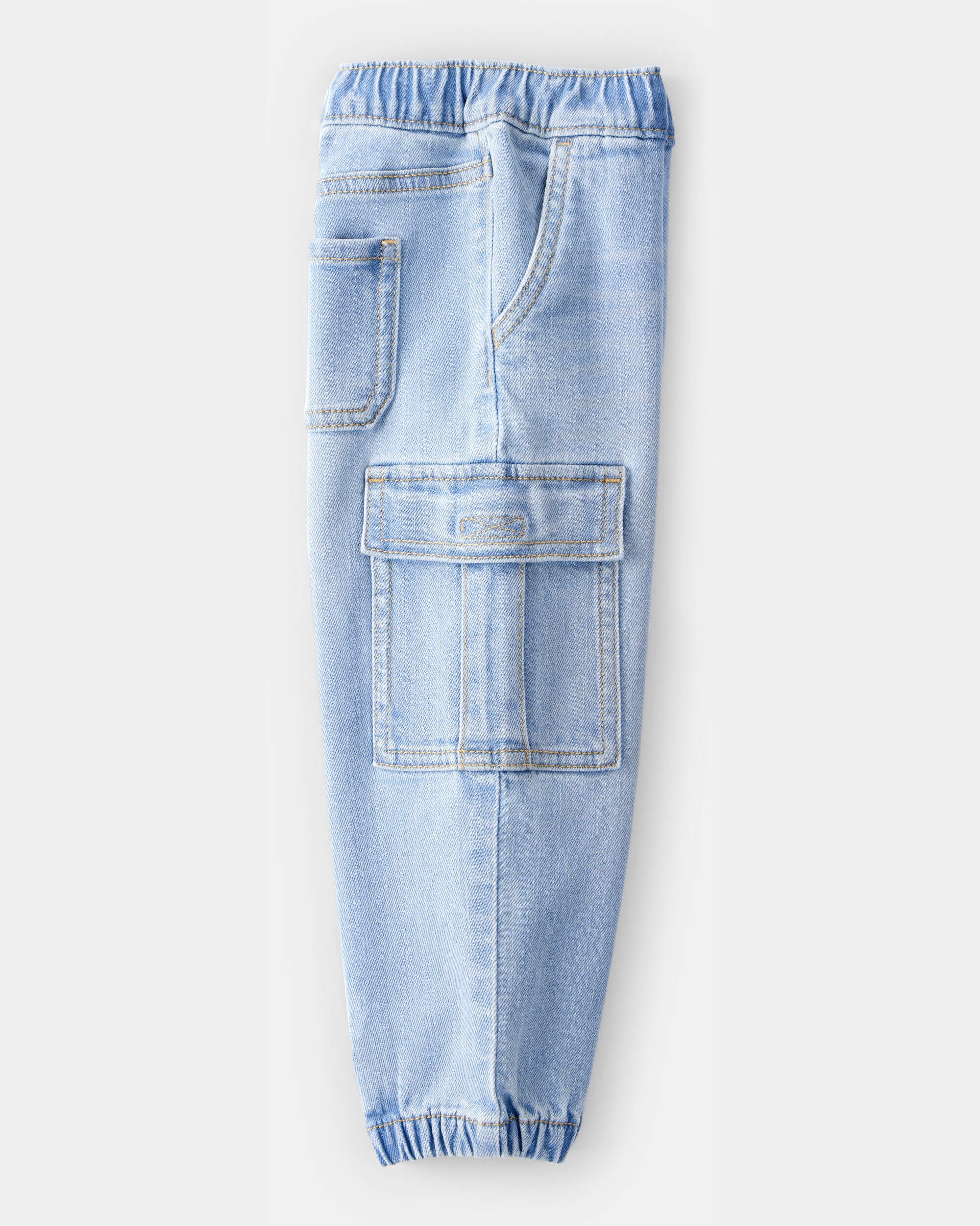 Toddler Boy Mid-Rise Denim Cargo Joggers - Blue