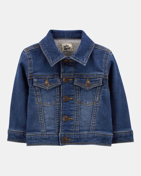 Baby Knit-Like Denim Jacket - Dark Wash