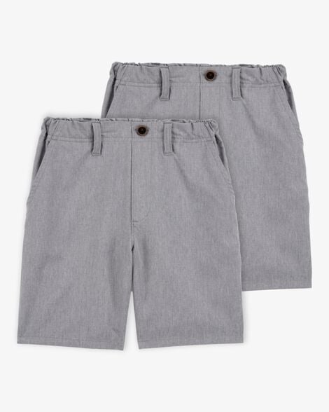 Product image 1 of Kid 2-Pack Active Pull-On Uniform Shorts - Grey