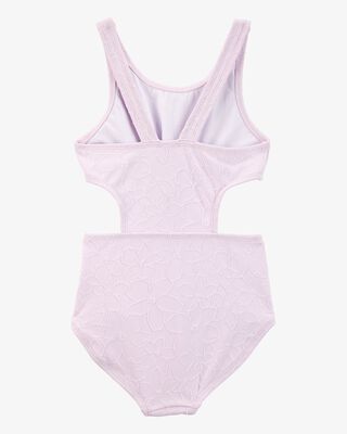Product image 2 of Kid 1-Piece Ribbed Cut-Out Swimsuit - Purple