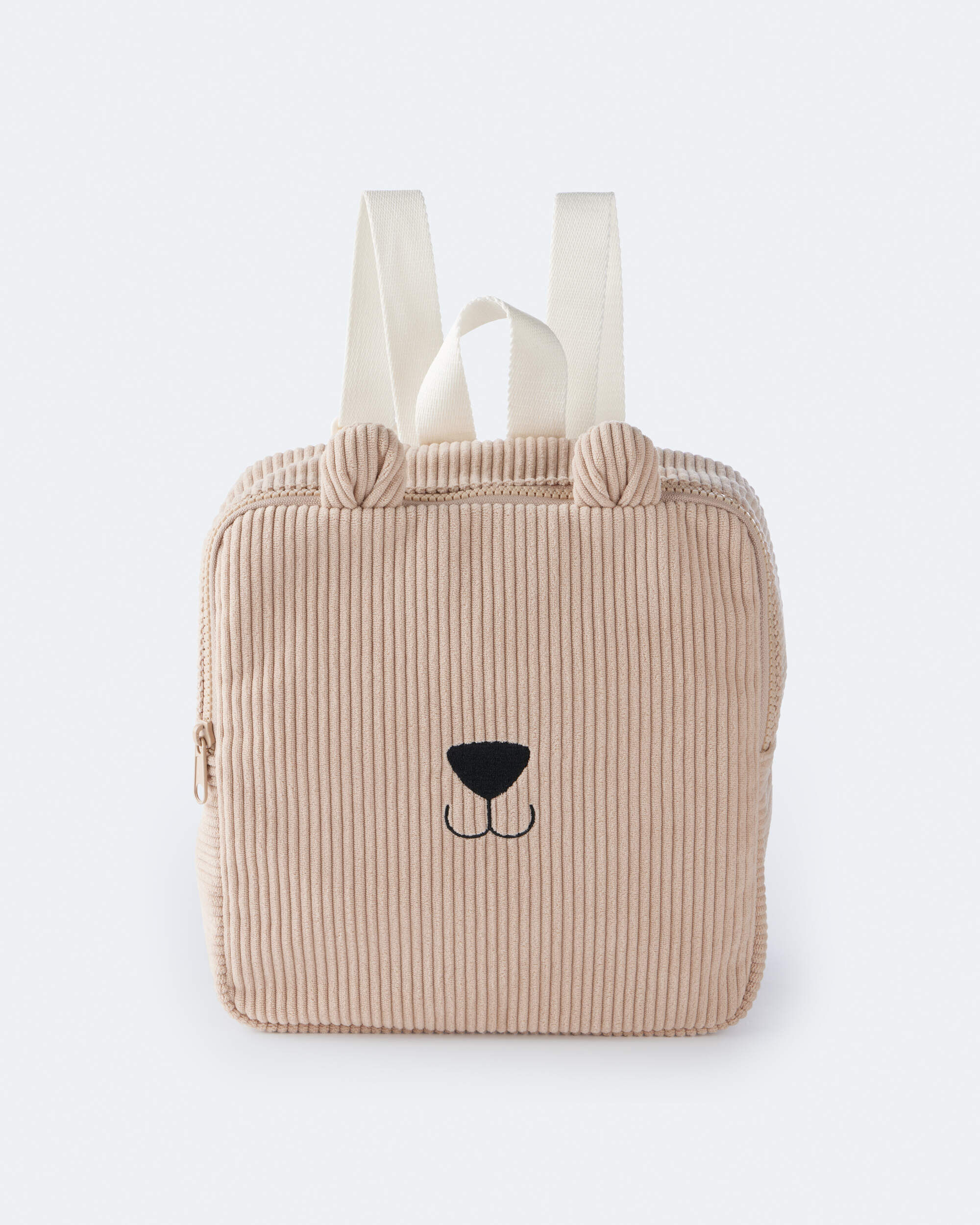 Toddler Bear Corduroy Square Backpack - Tan