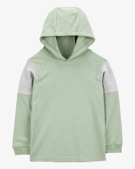 Product image 1 of Kid Colorblock Cotton Blend Long-Sleeve Tee - Green