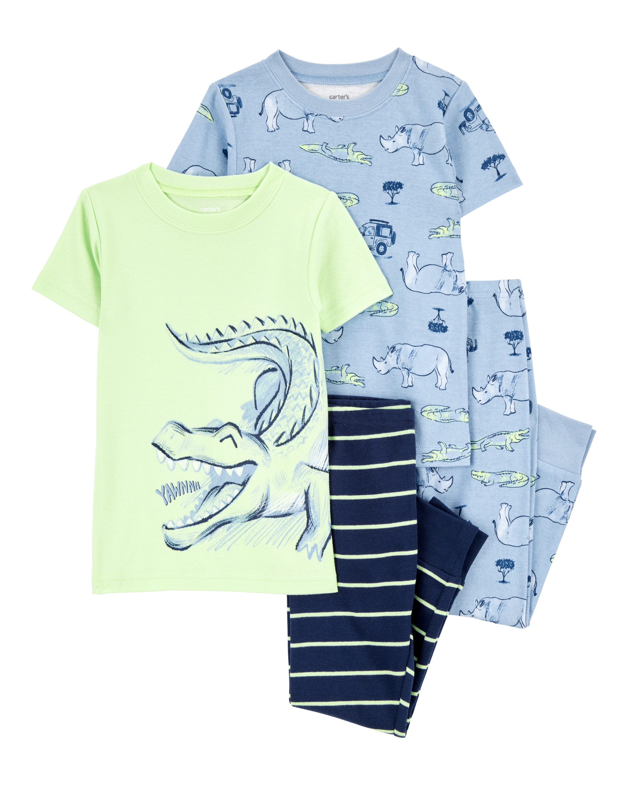 Toddler Boy 4-Piece Alligator Cotton Pajamas