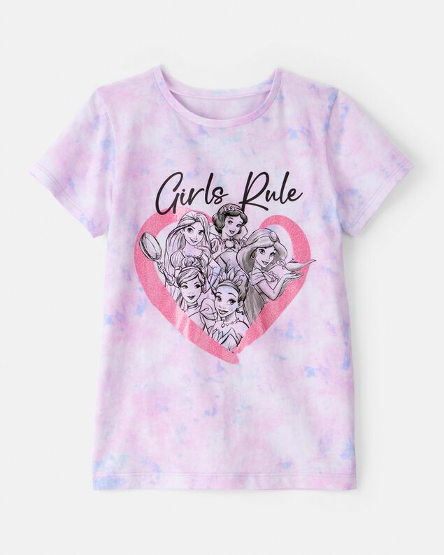Product image 1 of Girls Disney© Princess Girls Rule Tie-Dye Short-Sleeve Graphic Tee - Purple/Pink