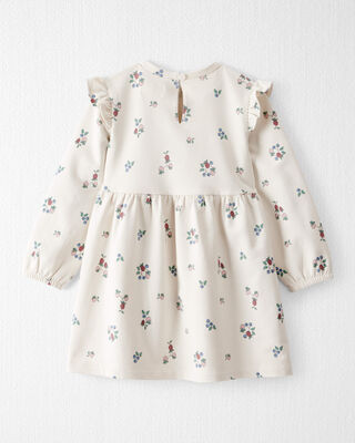 Product image 2 of Toddler Organic Cotton French Terry Dress in Berry Blossom Print