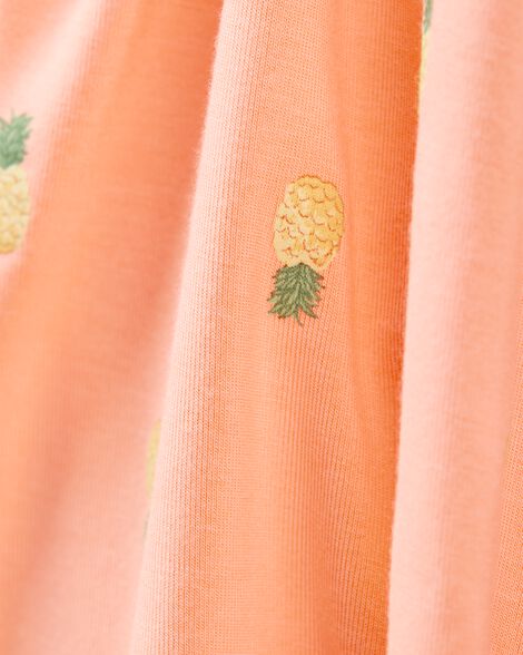  Product image 2 of Baby Pineapple Print PurelySoft Footless 1-Piece Pajamas - Coral