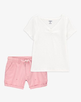 Product image 1 of Kid 2-Piece Short-Sleeve Crinkle Top & Trek Short Set