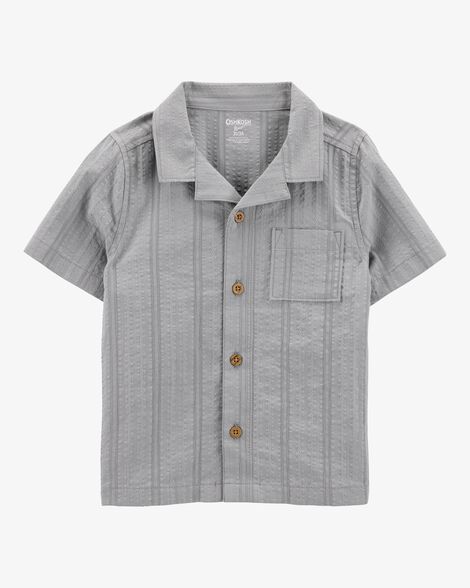 Product image 1 of Baby Seersucker Button-Down Shirt - Grey