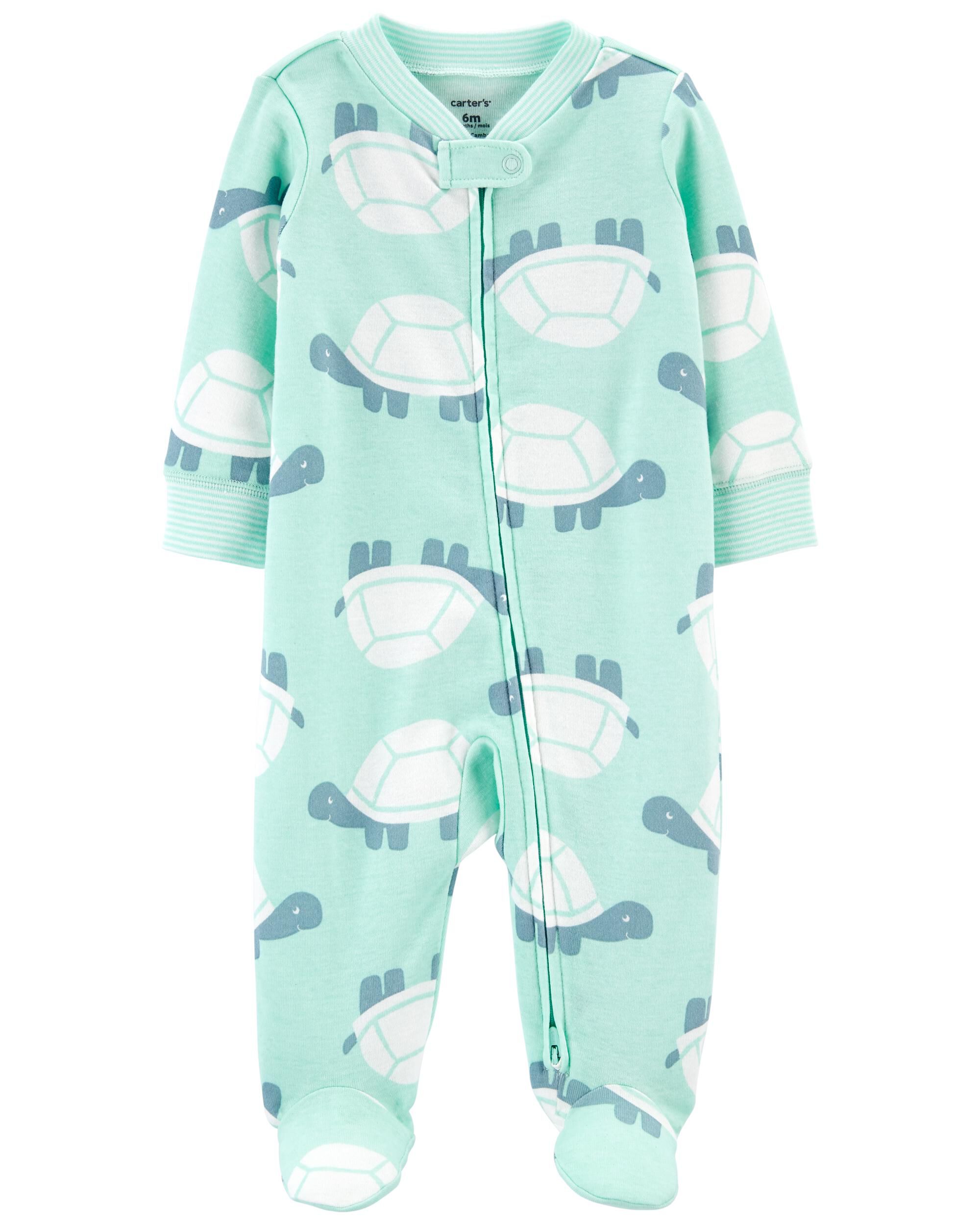 Turtle 2-Way Zip Cotton Sleep & Play