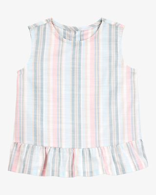 Product image 1 of Toddler Striped Sleeveless Linen Look-Alike Fashion Top