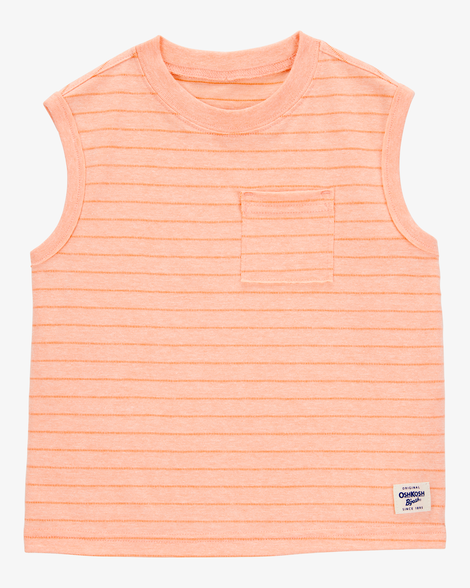 Baby Striped Textured Tank - Orange