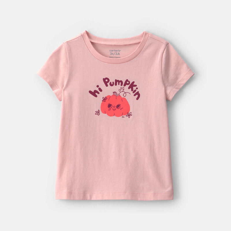 Toddler Girl Halloween 'Hi Pumpkin' Graphic Tee - Pink