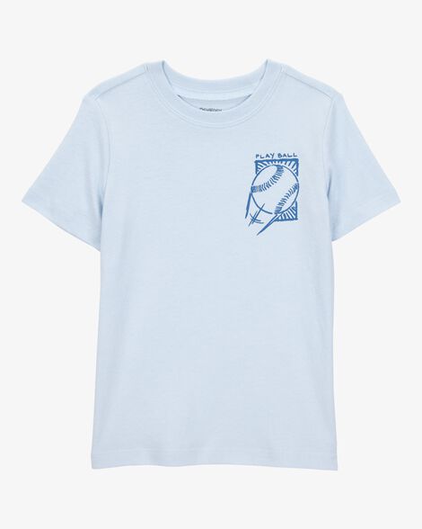  Product image 1 of Toddler Baseball-Print Short-Sleeve Graphic Tee - Blue