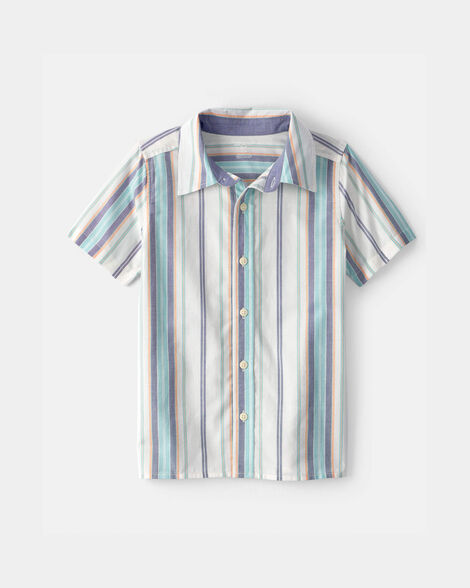 Boys Striped Short-Sleeve Button-Down Shirt