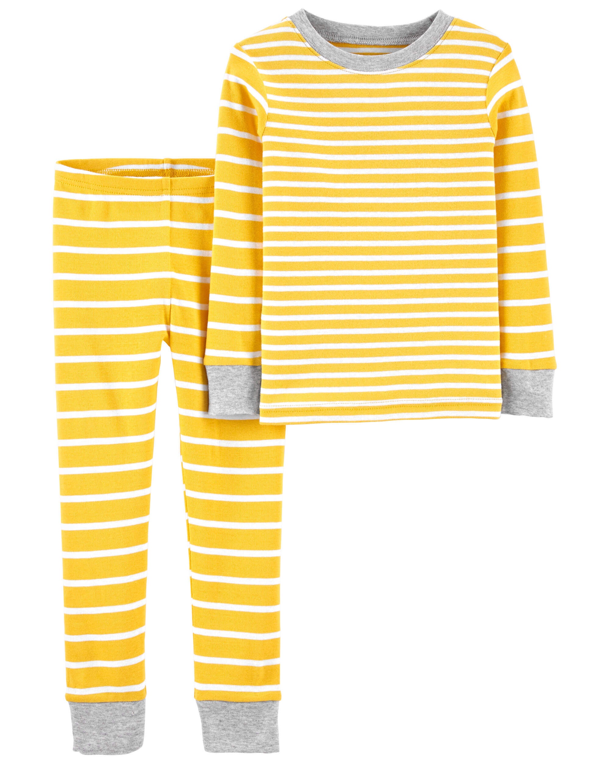 Yellow striped pajamas sale