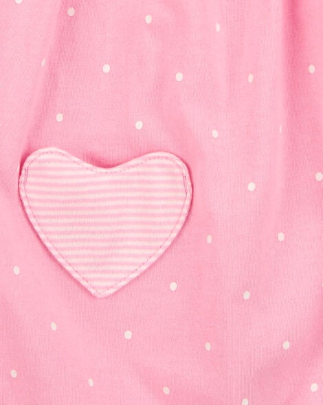  Product image 2 of Baby Heart Short-Sleeve Cotton Romper - Pink